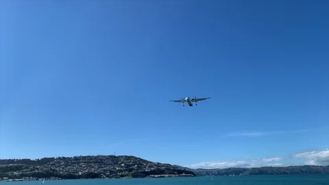 Airplane landing Stock Footage