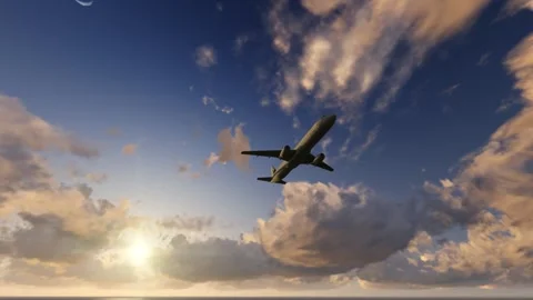 Аirplane is landing Stockbeeldmateriaal 132411210