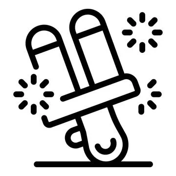 Airplane landing gear touching down on runway with sparks flying Stock Illustration