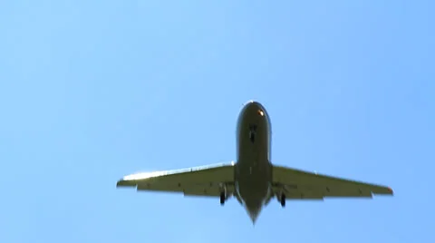 Airplane landing or take of overhead Stock Footage 24776791