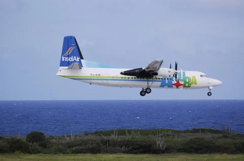 Airplane landing Stock Photos