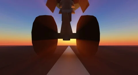 Airplane landing on the runway 3d Stock Footage 119120789