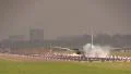 Airplane landing, runway overview HD Footage