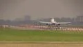 Airplane landing, runway overview HD Footage