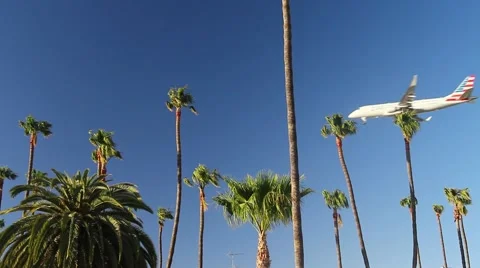 Airplane Landing at San Diego Airport Stock Footage