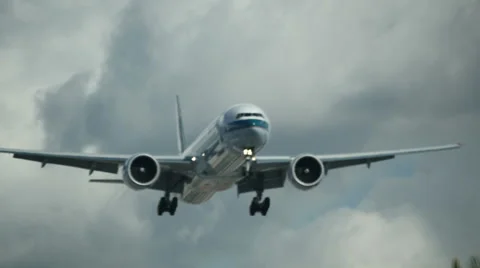 AIRPLANE LANDING SLOWMOTION Stock Footage 49343494
