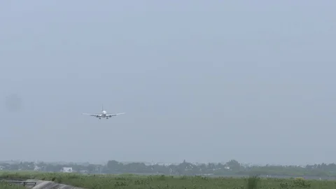 Airplane Landing Smoothly  Stock Footage 106620005