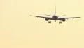 Airplane landing at sunrise HD Footage