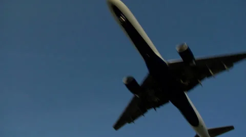 Airplane Landing Sunset Stock Footage 31821240