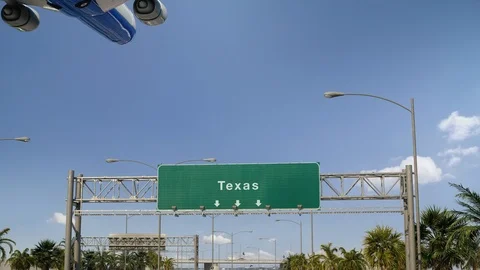 Airplane Landing Texas Video stock 102749974