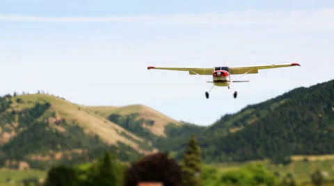 Airplane Landing Tilt Shift Stock Footage 31821610