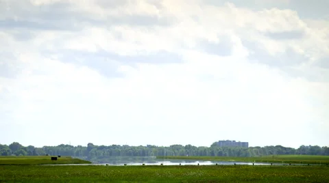 Airplane lands on runway Stock Footage 68420430