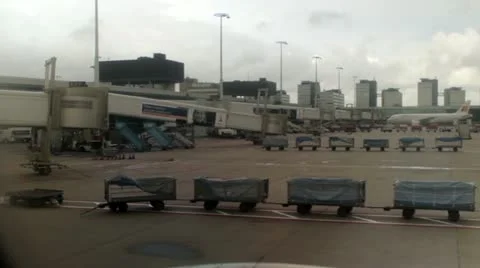 Airplane leaving the gate Stock Footage 12379940