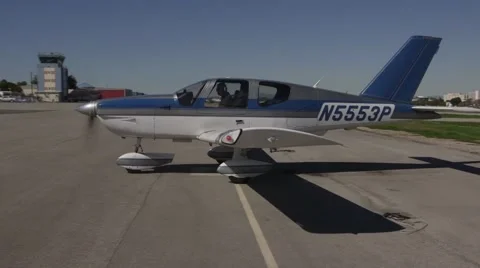 Airplane leaving on runway Stock Footage 49549142