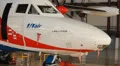 Airplane Let410, airline UTair number RA-67003 in the hangar HD Footage