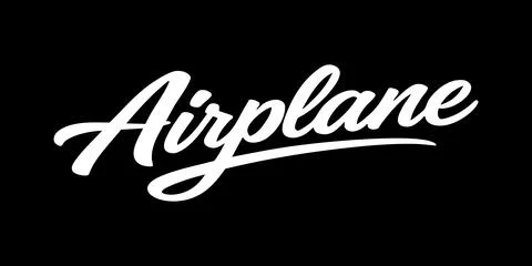 Airplane Lettering Vector – Bold Aviation Typography Stock Illustration