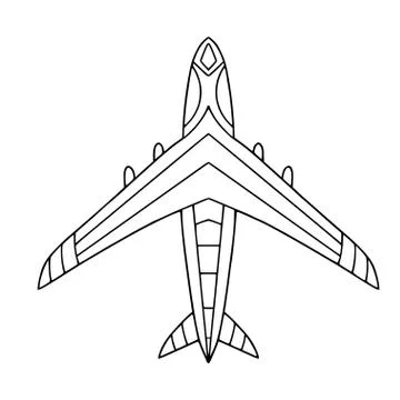 Airplane line art icon. Vector air plane illustration. Travel outline icon . Stock Illustration