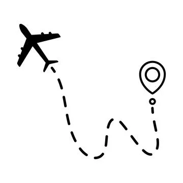 Airplane line dotted path. Stock Illustration