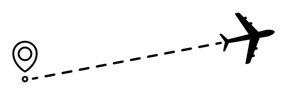 Airplane line dotted path. Stock Illustration