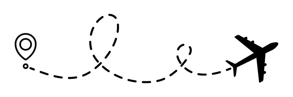 Airplane line dotted path. Stock Illustration