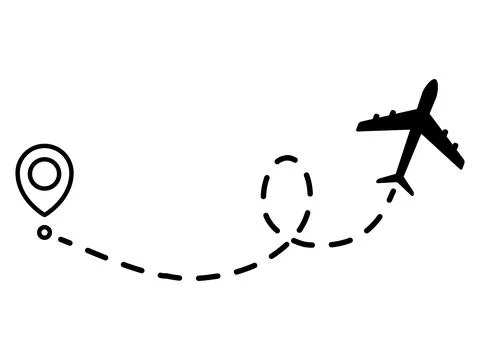 Airplane line dotted path. Stock Illustration