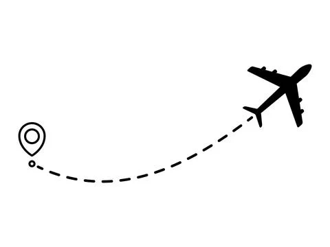 Airplane line dotted path. Stock Illustration