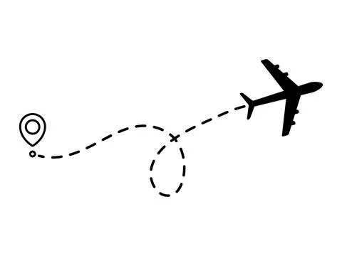 Airplane line dotted path. Stock Illustration