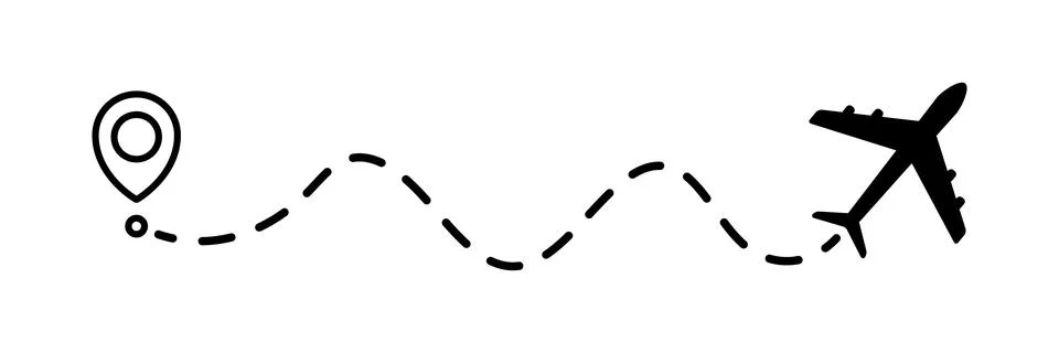 Airplane line dotted path. Stock Illustration