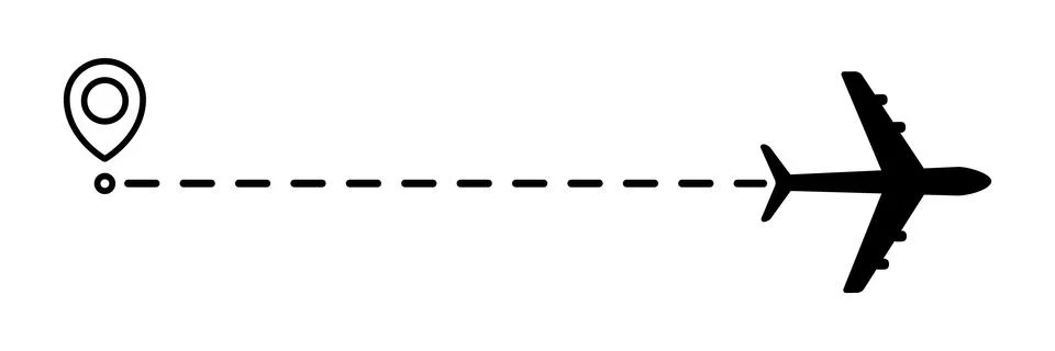 Airplane line dotted path. Stock Illustration