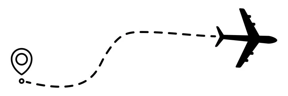 Airplane line dotted path. Stock Illustration