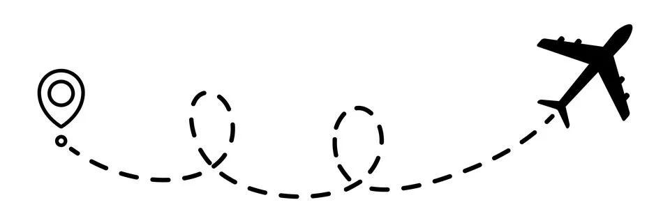 Airplane line dotted path. Stock Illustration