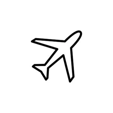Airplane Line Icon In Flat Style Vector For App, UI, Websites. Black Icon Illustrazione stock