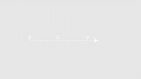 Airplane line path icon. air plane flight route with the point of location Stock Footage 312265754