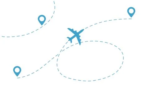 Airplane line path Stock Illustration