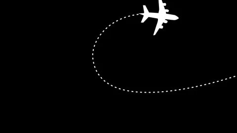 Airplane line path, The plane hovered on the dotted line animation Stock Footage 320948209