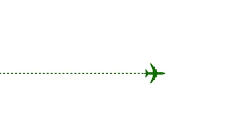 Airplane line path vector icon of air plane flight route with start point a.. Stock Footage 326759324