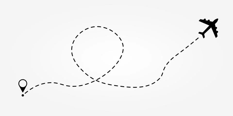 Airplane line path vector icon of air plane Illustrazione stock