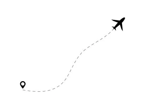 Airplane line path vector icon illustration 스톡 일러스트
