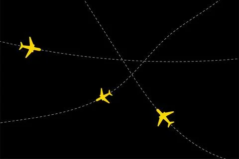 Airplane line path vector icon of air plane flight route with start point イラスト素材