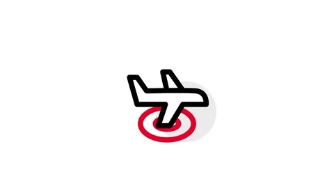 Airplane Location Marker Symbol Stock Footage 346803326