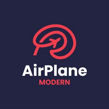 Airplane Logo Design Vector Fly Airline Modern Stock Illustration