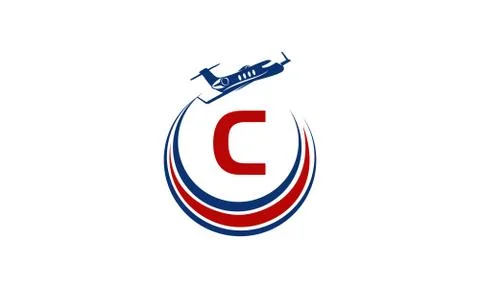Airplane Logo Initial C Stock-Illustration