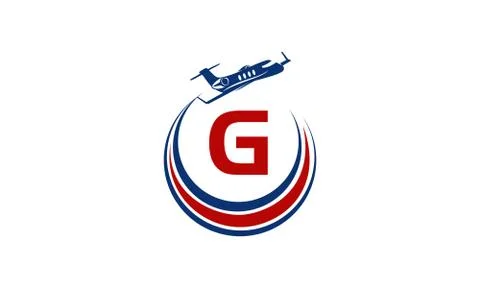 Airplane Logo Initial G Stock-Illustration