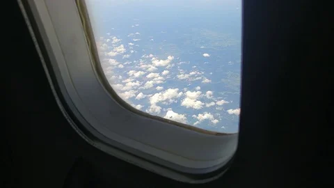 Airplane - Looking Through The Passenger Window Stock Footage 113406107