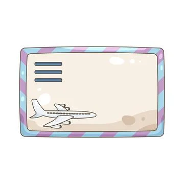 Airplane mail envelope Ilustração Stock