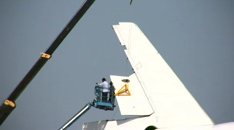 Airplane maintenance Stock Footage 337898