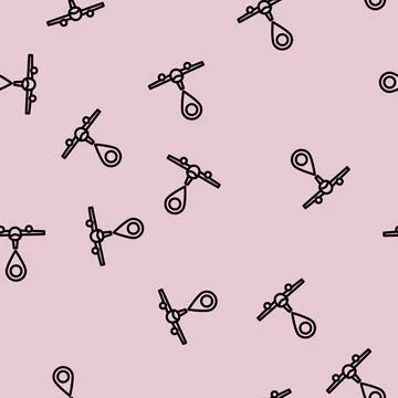 Airplane map location line vector seamless pattern Stock Illustration