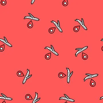 Airplane map location vector seamless pattern Stock Illustration