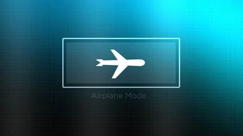 Airplane Mode Button on a Computer or Phone is Activated - Straight On Angle イラスト素材