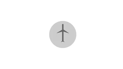 Airplane mode inside blue circle on mobile phone icon isolated. Airplane mode Stock Footage 304098973